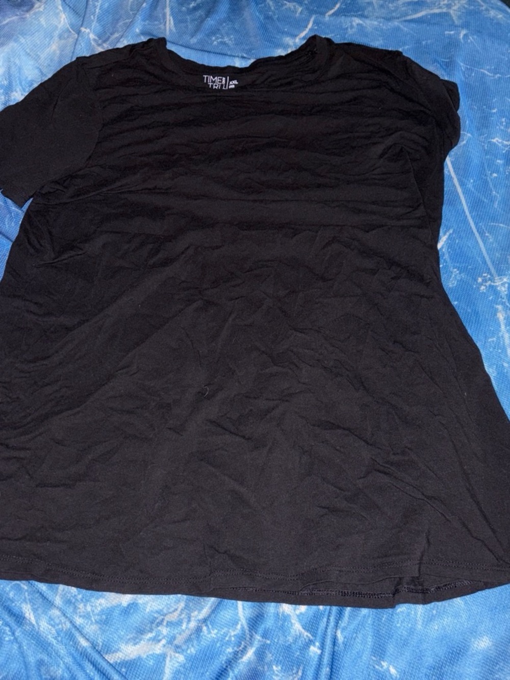 Time and Tru Black Crew Neck Short Sleeve Tee